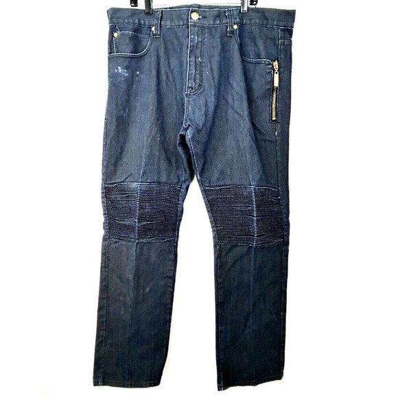 Eight 732 Jeans Sz 42x34 Mens Denim Baggy Skater Hip Hop Dark Wash Casual Y2K N - Picture 2 of 11